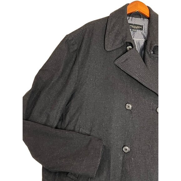Pronto Uomo Double-Breasted Wool-Blend Peacoat 5XL Charcoal Goth - Picture 14 of 16